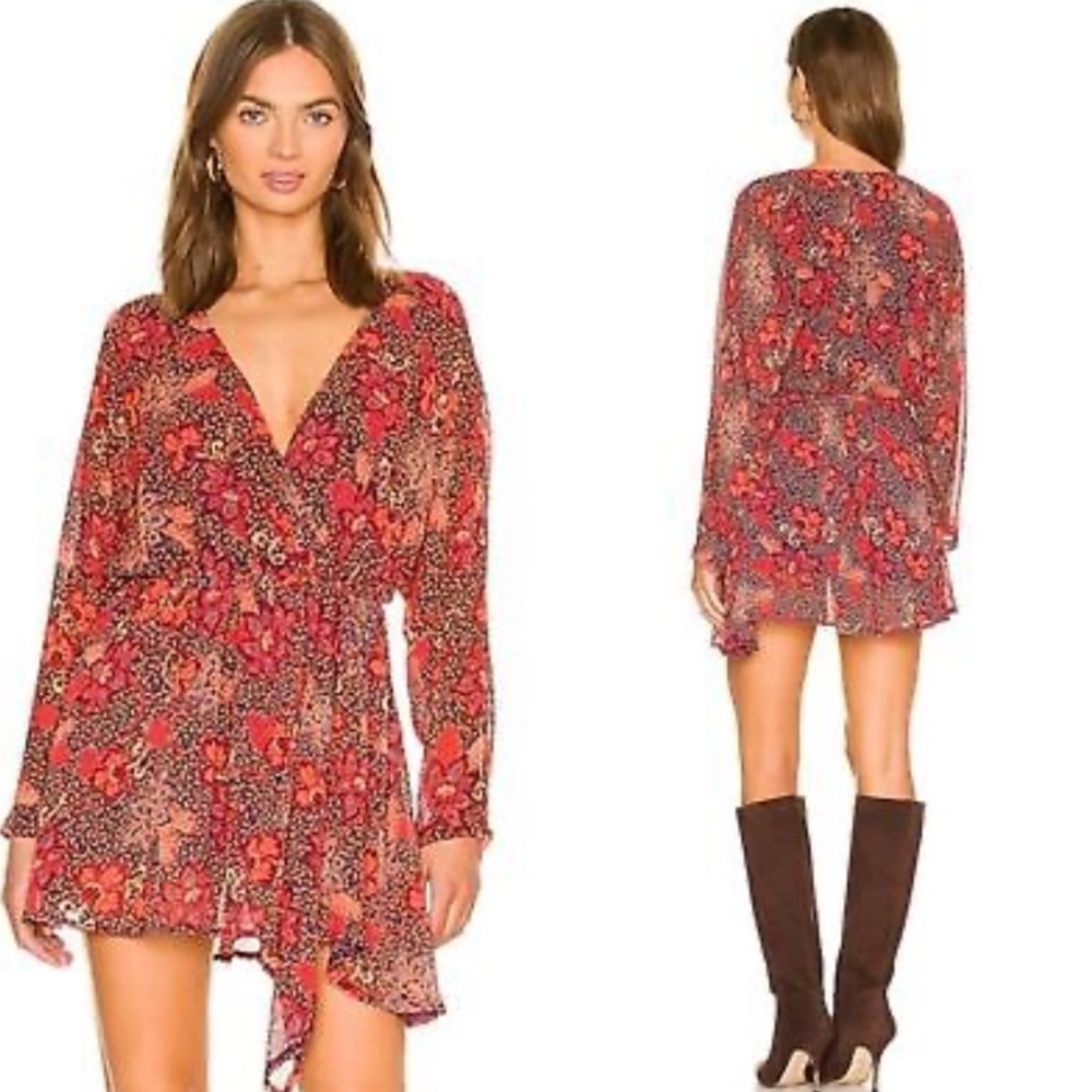 Free People Floral Teegan Mini Dress Size XS